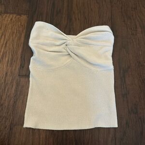 Cream Twist Front Tube Top